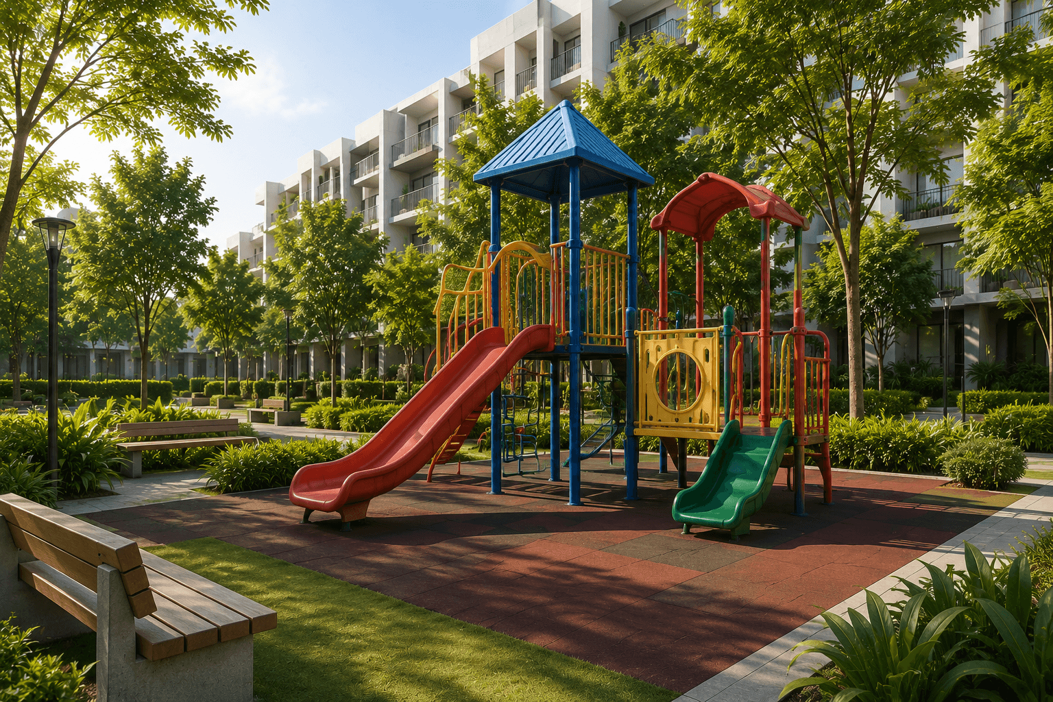 AARA Heights — children's play area, visualized by Space & Scale