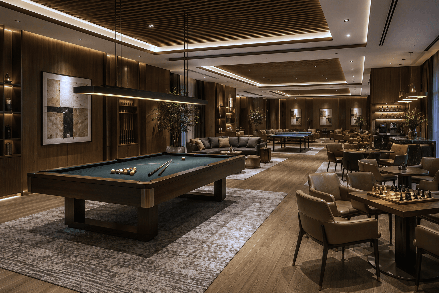Northridge Residences — clubhouse bar and lounge, visualized by Space & Scale