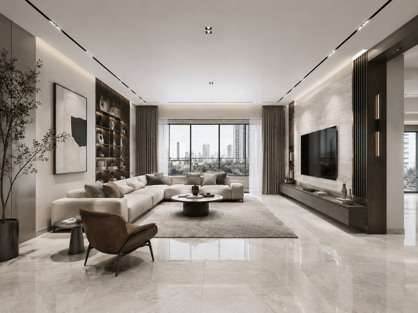 Northridge Residences — primary bedroom suite, visualized by Space & Scale