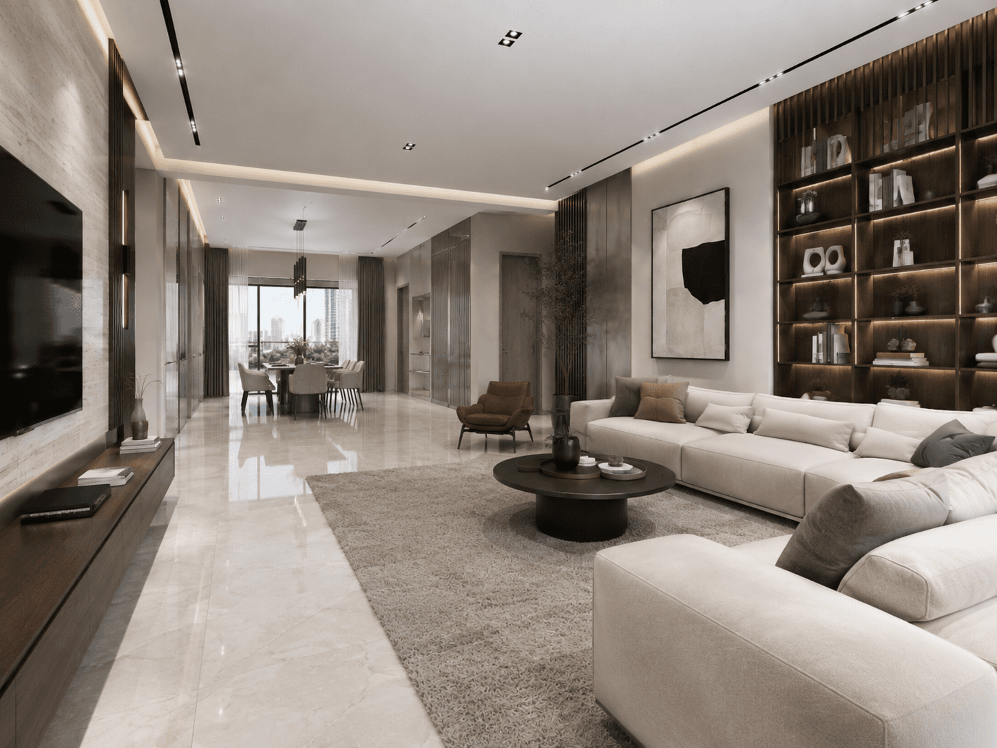Northridge Residences — spa and wellness corridor, visualized by Space & Scale