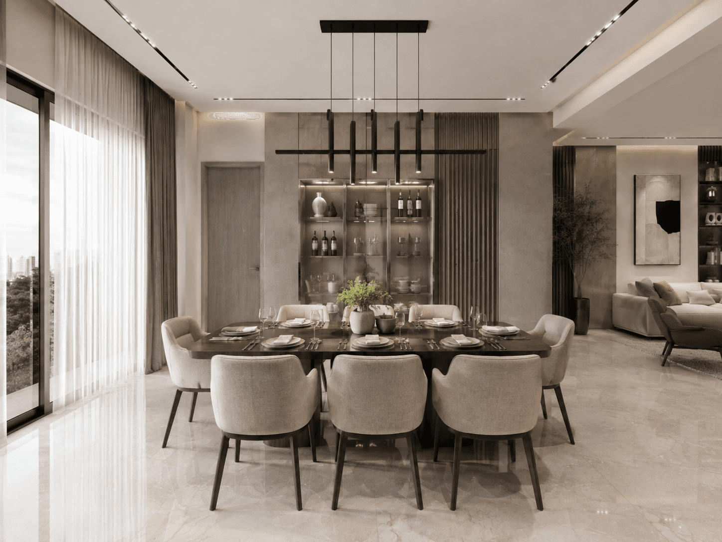Northridge Residences — clubhouse bar and lounge, visualized by Space & Scale