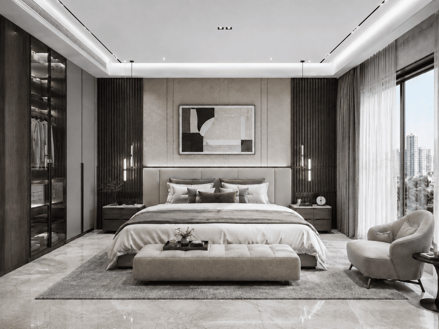 Northridge Residences — residents' lounge seating group, visualized by Space & Scale