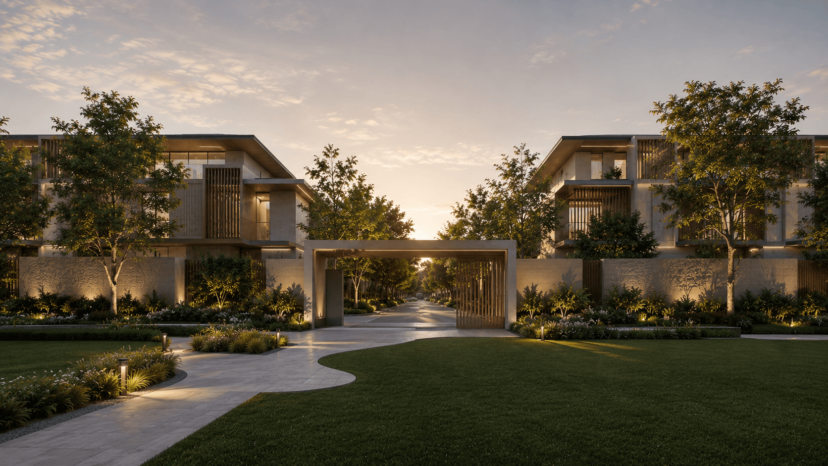 Vasant Vihara — courtyard shade pavilion, visualized by Space & Scale